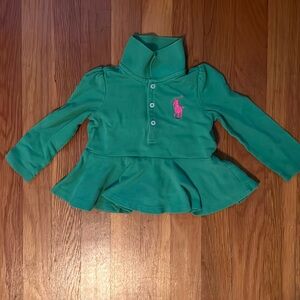 Ralph Lauren, girls long sleeve polo. Size 18 months.